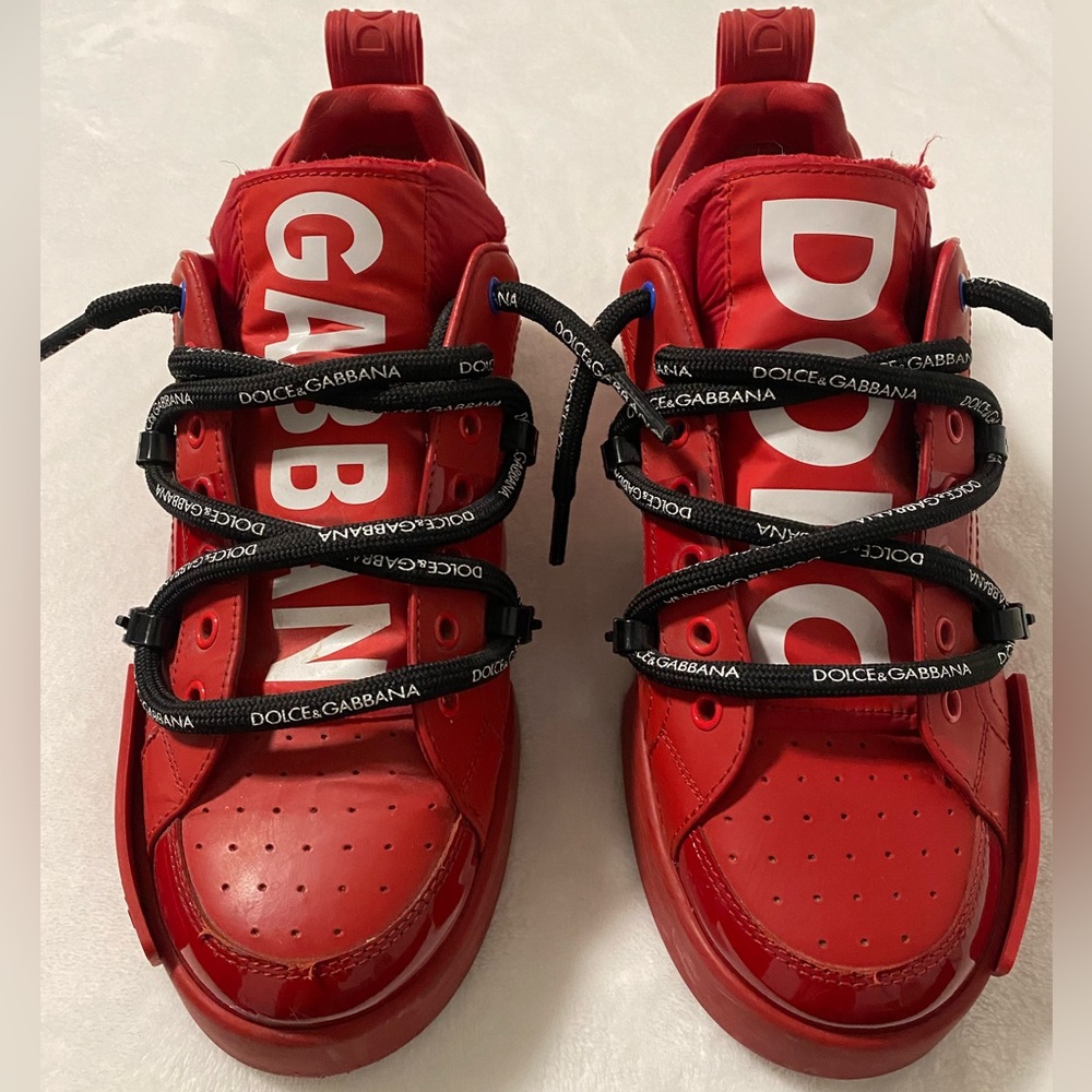 Men’s Dolce & Gabbana Mixed Portofino Red/White Sneakers Size 41 (8)